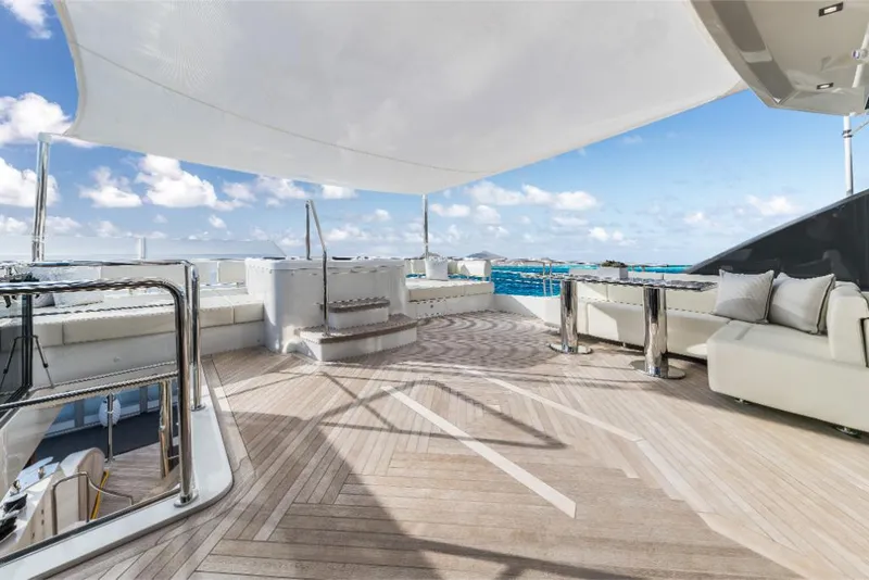 Slide: The Image of Luxurious deck of 2023 Ocean Alexander 35R yacht with ocean view. - 7