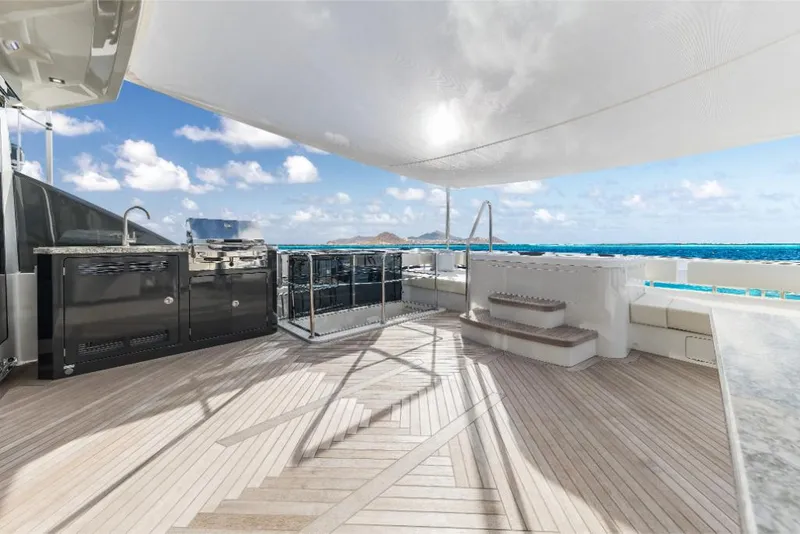 Slide: The Image of Spacious deck of 2023 Ocean Alexander 35R yacht with ocean view and modern amenities. - 9