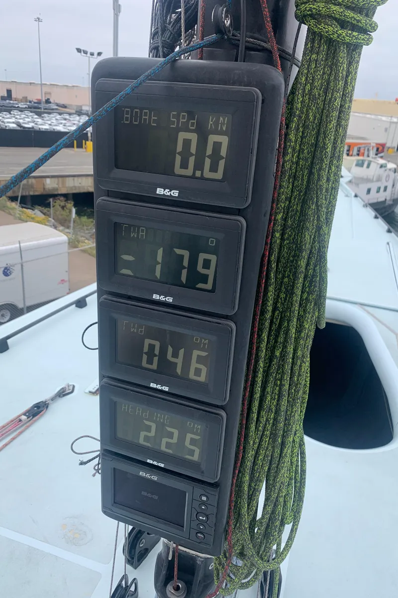 Slide: The Image of Sailing instruments on a 2000 Custom Americas Cup Class 75 yacht. - 14
