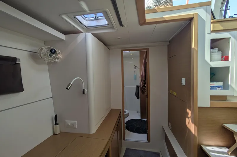 Slide: The Image of Modern interior of 2020 Excess 12 yacht with sleek design and natural lighting. - 10