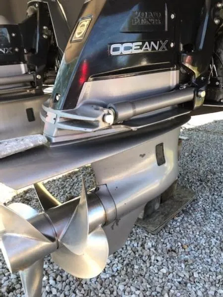 Slide: The Image of Close-up of 2006 Chris-Craft 36 Corsair Heritage boat propeller and OceanX drive system. - 41