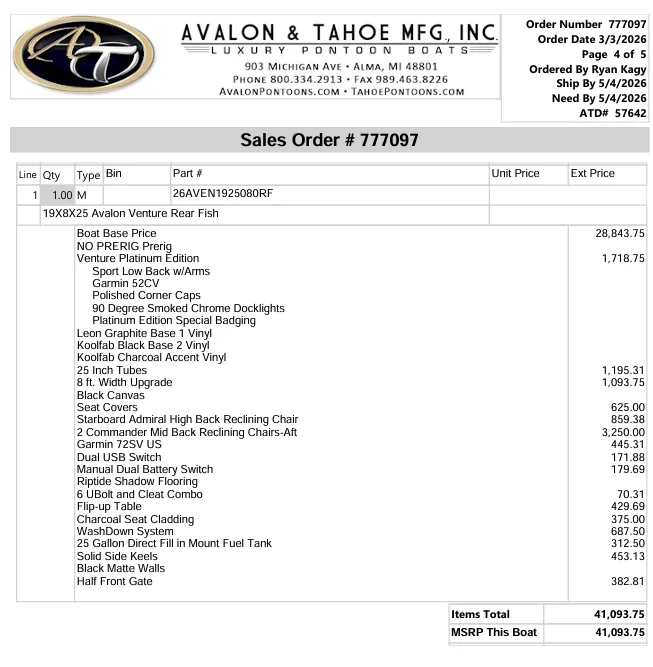 Slide: The Image of Avalon Venture Rear Fish - 19 FT 2026 - 12