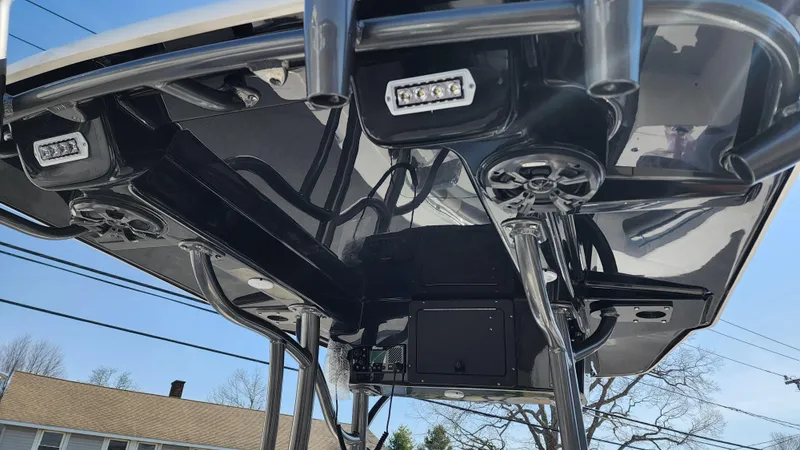 Slide: The Image of 2022 Sea Born LX24 Center Console T-top with LED lights and speakers. - 16