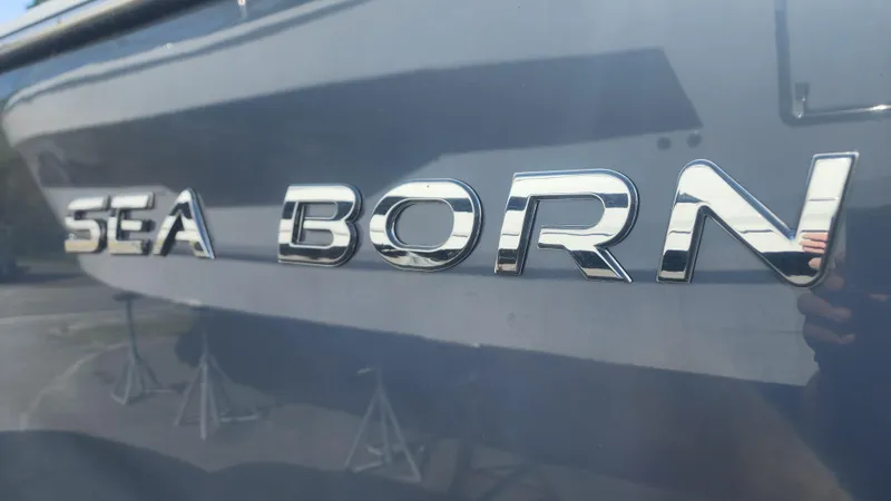 Slide: The Image of 2023 Sea Born SX239 Offshore boat nameplate in chrome. - 47