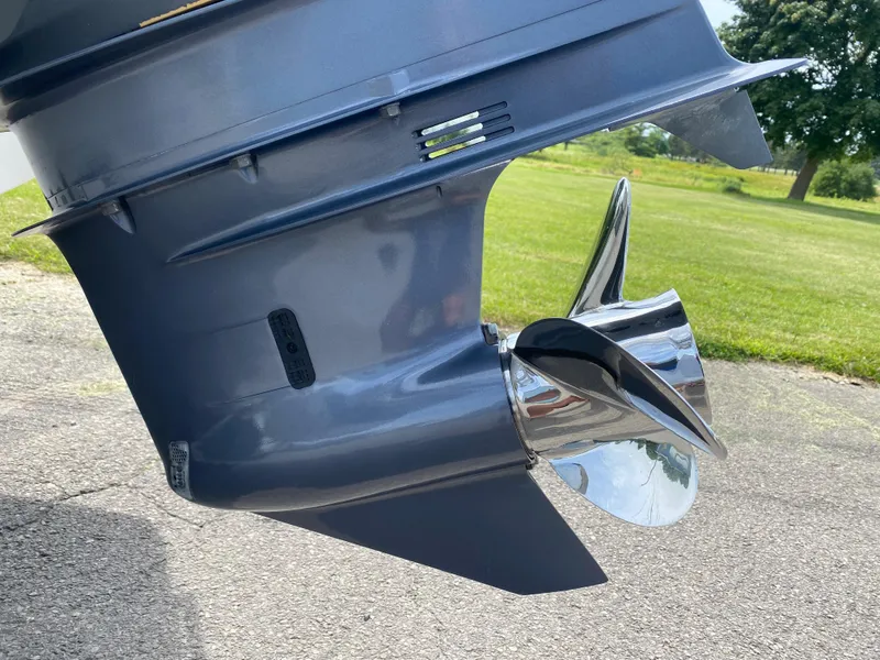 Slide: The Image of Close-up of 2018 NauticStar 243DC Sport Deck boat propeller. - 21