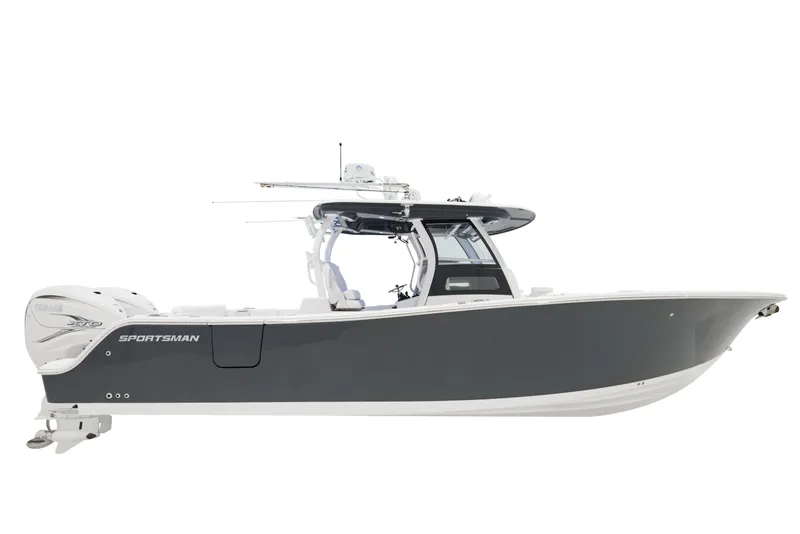 Slide: The Image of 2024 Sportsman 322 OPEN CC INCOMING center console boat, side view - 1