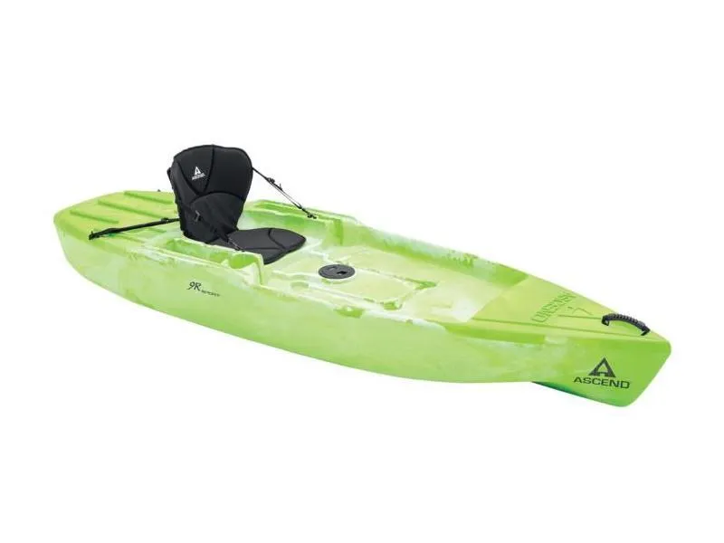 Slide: The Image of Green Ascend 9R Sport Sit-On kayak, 2021 model, with comfortable seat and storage. - 3