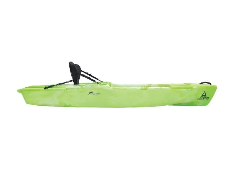 Slide: The Image of Green Ascend 9R Sport Sit-On kayak, 2021 model, side view. - 4
