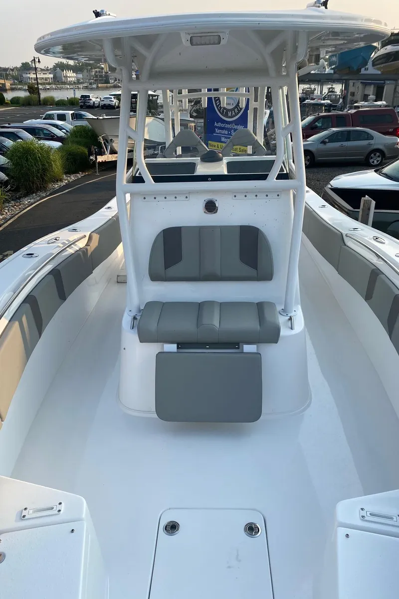 Slide: The Image of 2024 Cape Horn 34 XS boat with spacious seating and modern design. - 12