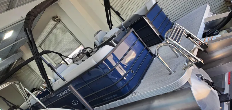 Slide: The Image of 2022 Veranda VISTA VIEW 22RC pontoon boat in showroom. - 3