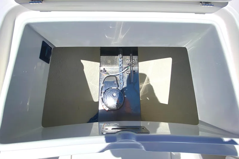 Slide: The Image of Anchor storage compartment of a 2020 Regulator 31 boat. - 11