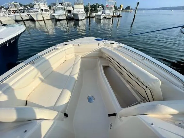 Slide: The Image of 2016 Grady-White Freedom 255 boat at dock, interior view. - 5