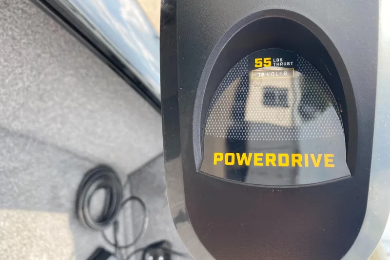 Slide: The Image of Close-up of PowerDrive motor on 2020 Tracker Pro Guide V175 boat. - 9