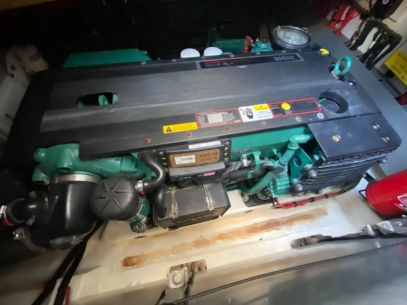 Slide: The Image of Engine of a 2013 Prestige 440 S yacht, showcasing detailed components. - 48