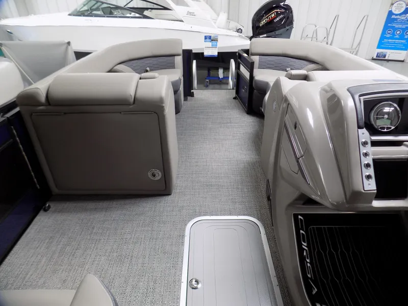 Slide: The Image of 2024 Barletta Corsa 23U interior with luxurious seating and modern design. - 8