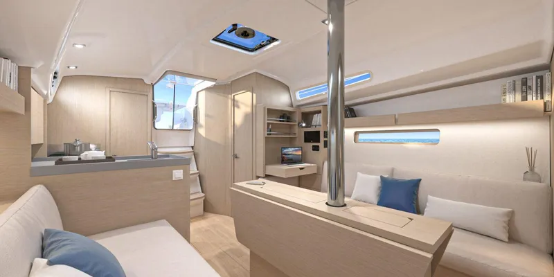 Slide: The Image of Interior of Beneteau Oceanis 34.1 yacht, modern and spacious, year 2026. - 2