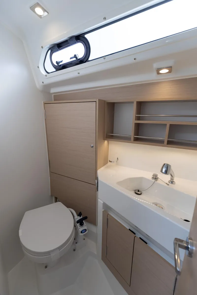 Slide: The Image of Interior view of Beneteau Oceanis 34.1 2026 bathroom. - 3