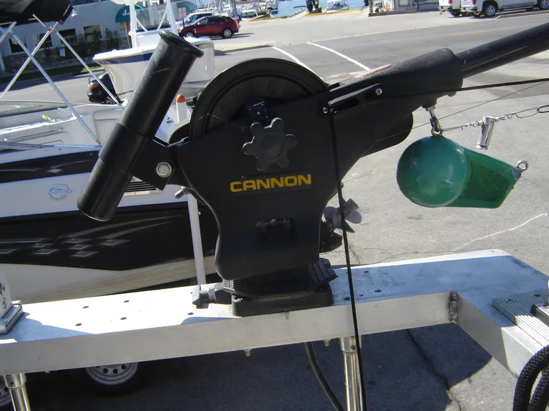 Slide: The Image of Boat fishing downrigger by Cannon on a 1980 Century 26 model. - 14
