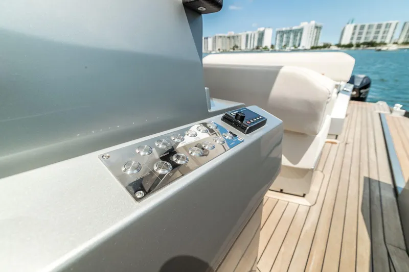 Slide: The Image of Close-up of 2021 Wally 48 WALLYTENDER X yacht control panel and seating area. - 10