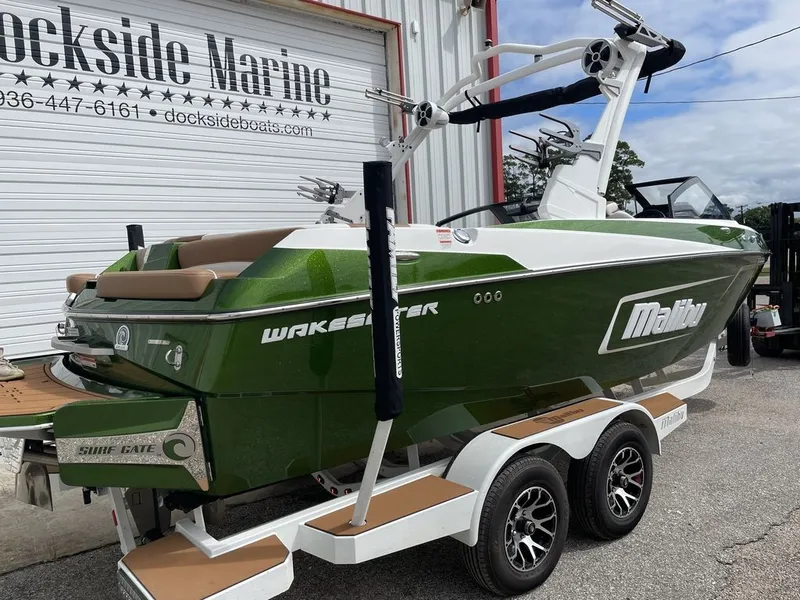 Slide: The Image of 2021 Malibu 22 LSV Wakesetter boat at Dockside Marine. - 2