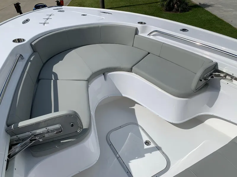 Slide: The Image of 2024 Cape Horn 24 XS boat with spacious seating area. - 16
