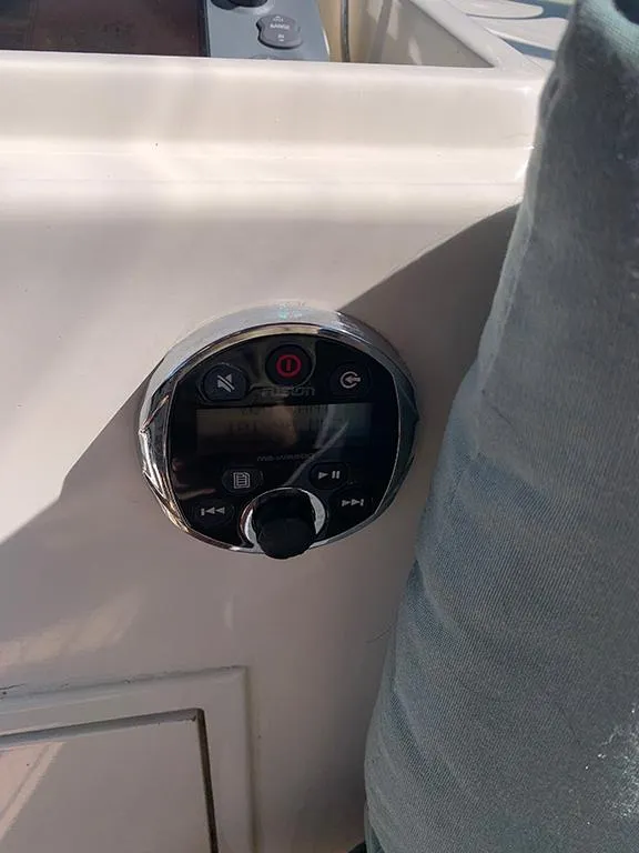 Slide: The Image of Close-up of control panel on 1991 Hatteras 40 Motor Yacht. - 34