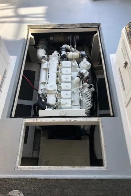 Slide: The Image of Engine compartment of a 1979 Custom Carolina Sportfish 35 boat. - 6