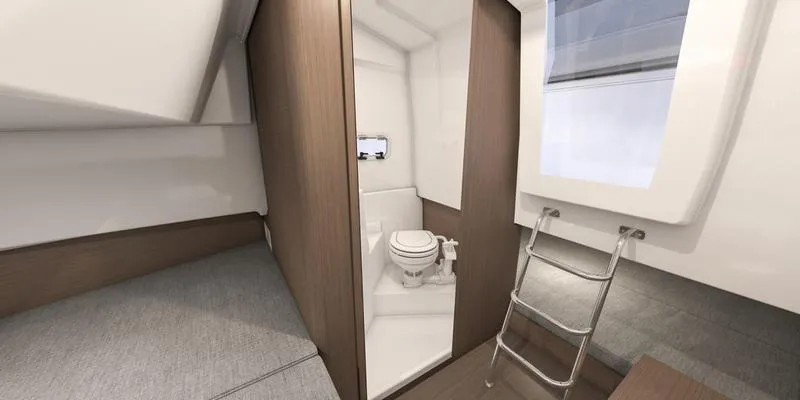 Slide: The Image of Interior of 2023 Beneteau Flyer 9 SPACEdeck with toilet and ladder. - 20