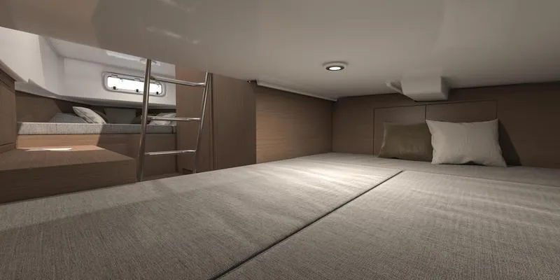 Slide: The Image of Interior of 2023 Beneteau Flyer 9 SPACEdeck with cozy sleeping area. - 22