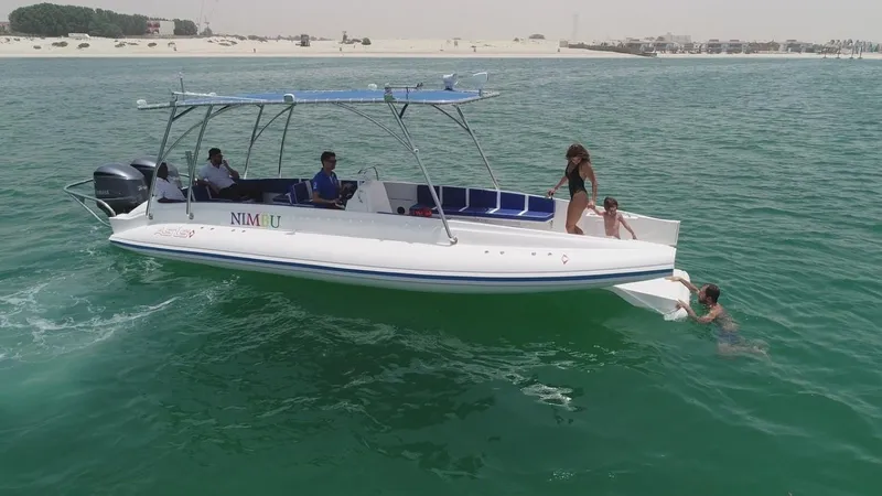 Slide: The Image of 2022 Ocean Craft Marine Beachlander 8.75 boat with people enjoying water activities. - 2