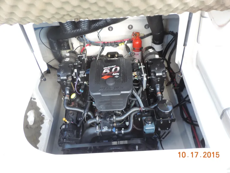 Slide: The Image of Engine compartment of a 2003 Sea Ray Bow Rider with a 5.0 MPI engine. - 5