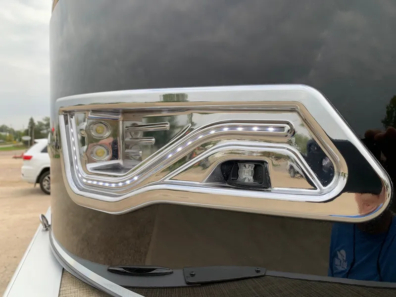 Slide: The Image of Close-up of 2015 Avalon Ambassador Rear J Lounge boat's sleek LED light design. - 25