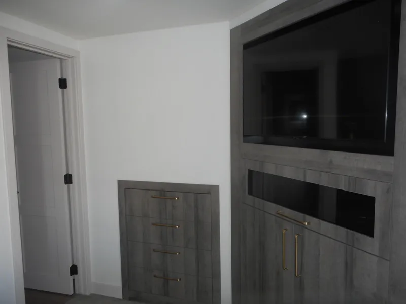 Slide: The Image of Modern interior with built-in TV and storage, Adonia Melody Share #12, 2021 model. - 10