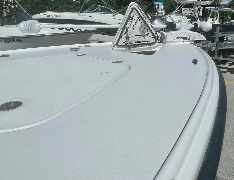 Slide: The Image of 2025 Piranha Magro P180 boat deck with sleek design and modern features. - 17