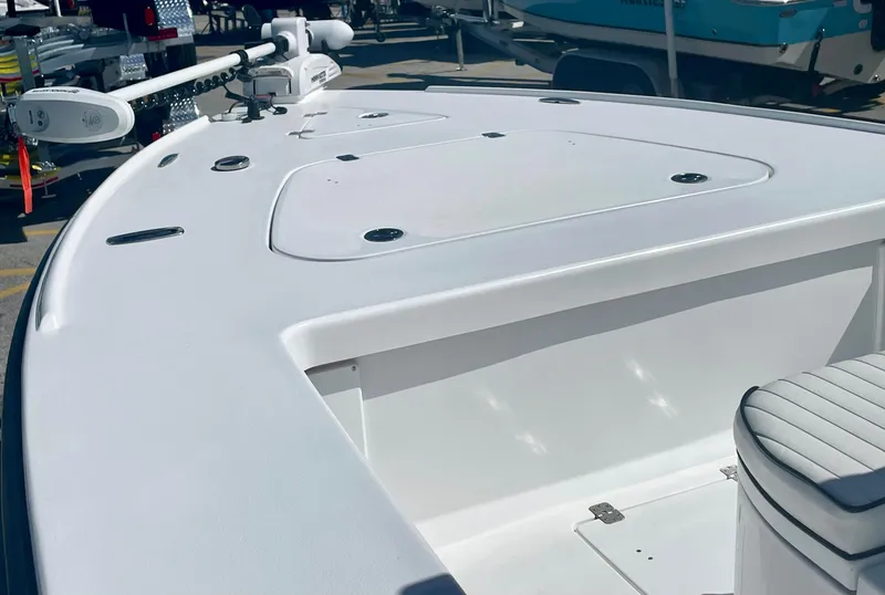 Slide: The Image of 2025 Piranha Magro P180 boat deck with sleek design and modern features. - 25