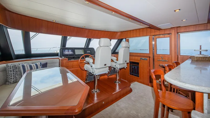 Slide: The Image of Luxurious interior of Hampton 680 ENDURANCE LRC yacht, 2027 model. - 21