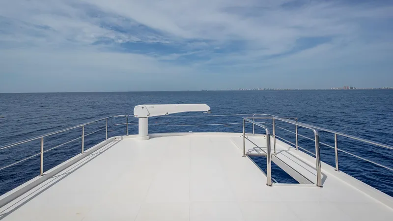 Slide: The Image of Hampton 680 ENDURANCE LRC 2027 yacht deck overlooking ocean. - 36