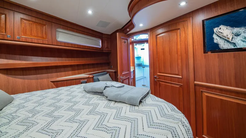 Slide: The Image of Luxurious cabin of Hampton 680 ENDURANCE LRC yacht, year 2027. - 45