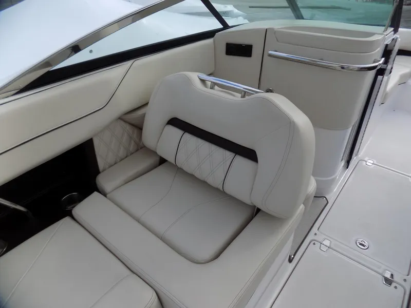 Slide: The Image of Luxurious interior seating of 2021 Regal LX6 boat with elegant design. - 10