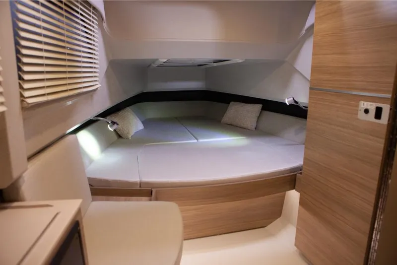 Slide: The Image of Interior cabin of 2023 Saxdor 320 GTO with cozy seating and modern design. - 46