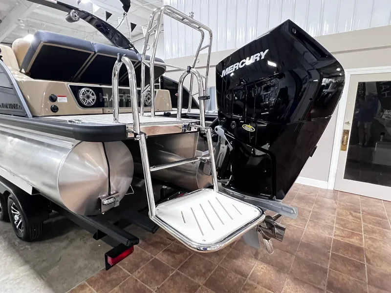 Slide: The Image of 2024 Harris FloteBote 250 Grand Mariner V10 400 with Mercury outboard engine. - 3