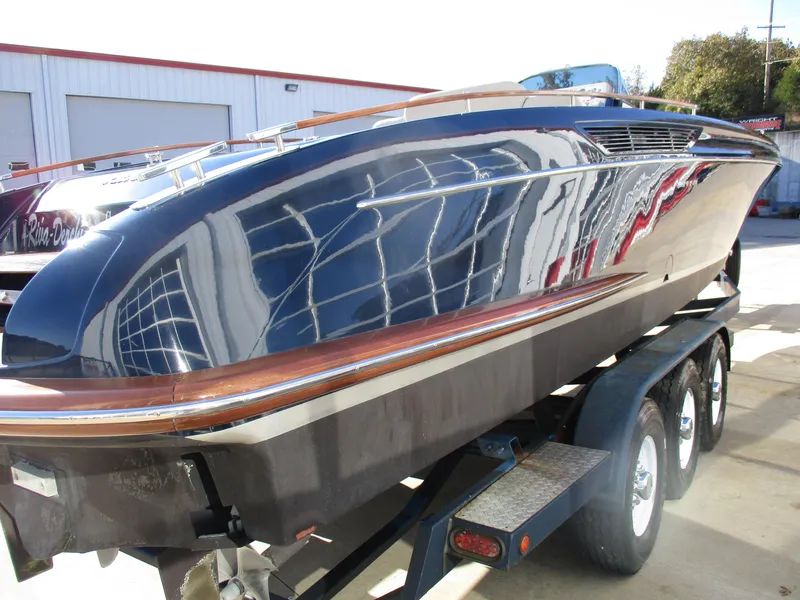 Slide: The Image of 2005 Riva 33 SUNRIVA boat on a trailer, side view. - 5