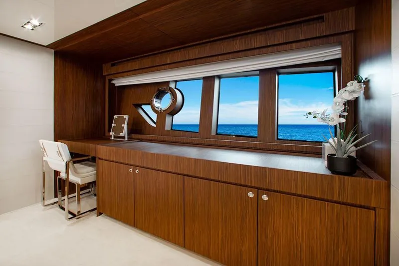 Slide: The Image of Luxurious interior of 2017 Riva 88 Domino Super yacht with ocean view. - 36