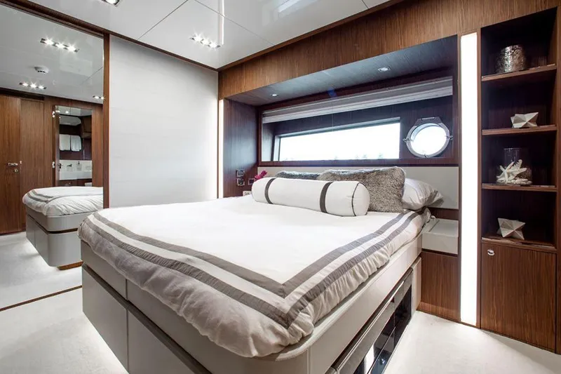 Slide: The Image of Luxurious bedroom interior of 2017 Riva 88 Domino Super yacht with modern design. - 41
