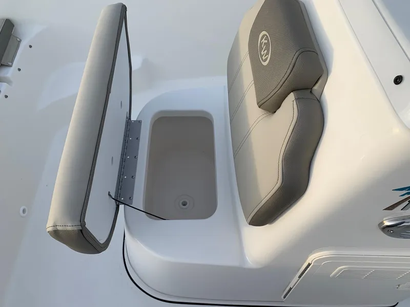Slide: The Image of 2024 Key West 179 FS boat seat with storage compartment. - 5