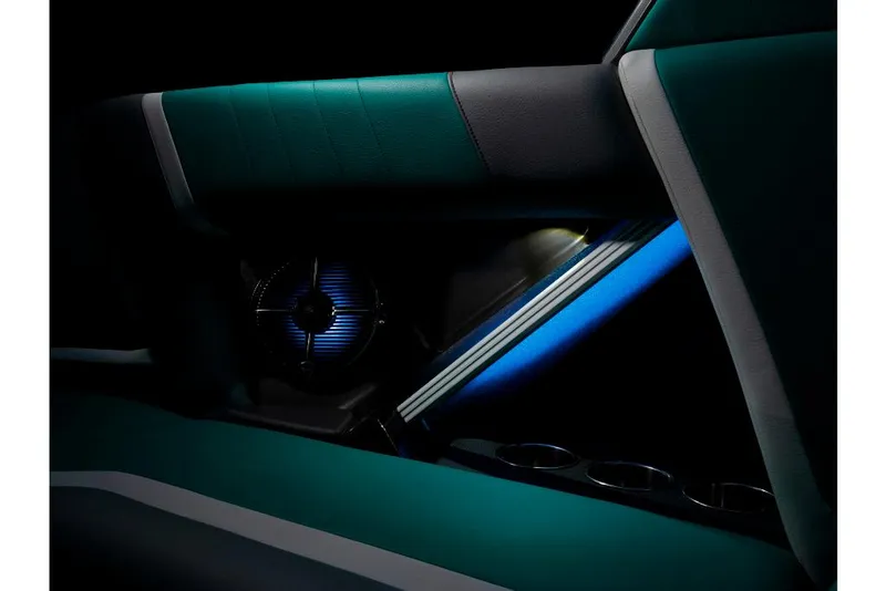 Slide: The Image of 2023 Tigé 24RZX interior with ambient lighting and speaker system. - 5
