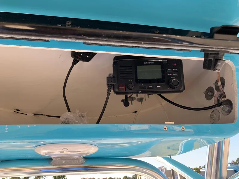 Slide: The Image of 2024 Key West 219 FS boat with mounted marine radio. - 5