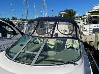 Slide: The Image of 2005 Sea Ray 340 Sundancer docked at marina on a sunny day. - 28
