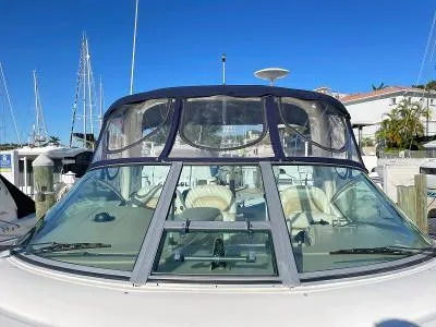 Slide: The Image of 2005 Sea Ray 340 Sundancer boat docked at marina. - 29