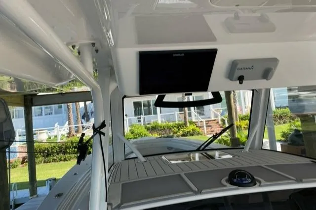 Slide: The Image of Interior view of a 2020 Regulator 41 boat with navigation equipment. - 3